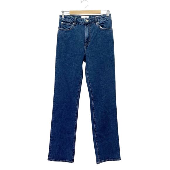 FRAME The Ruler Straight Leg Jeans in Written Blue Wash Size 29 High Rise Denim - Picture 2 of 12